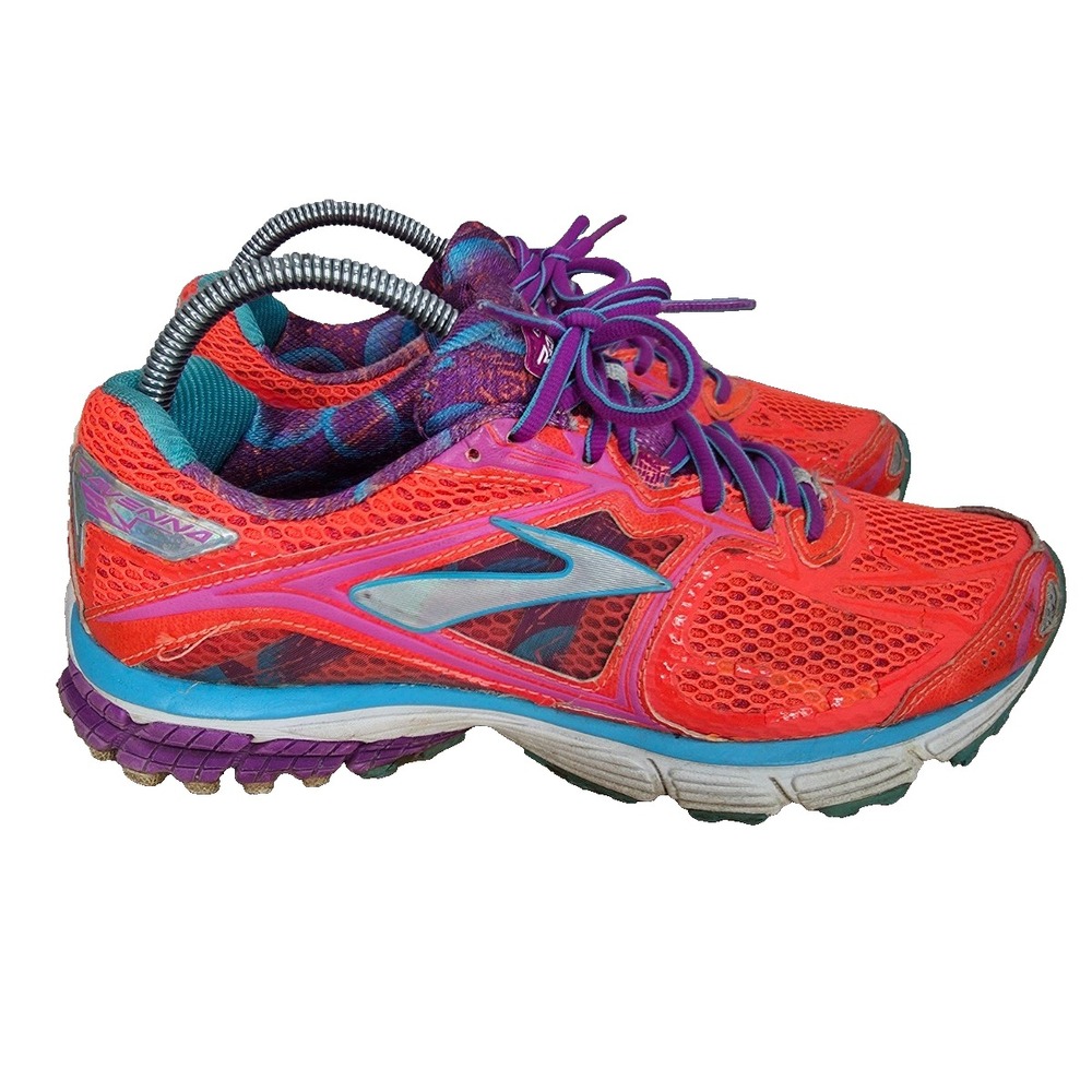 Brooks Ravenna 5 Running Shoes Womens 9 B Fiery Coral Purple Sneaker 1201491B655